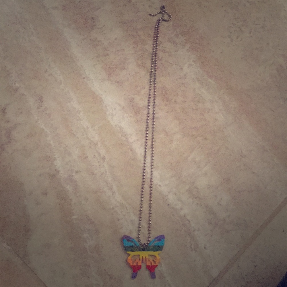 Kids butterfly necklace.